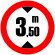 indicator rutier Accesul interzis vehiculelor cu inaltime mai mare de ... m
