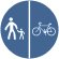 indicator rutier Delimitarea pistelor pentru pietoni si biciclisti