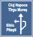 indicator rutier Presemnalizarea directiilor la o intersectie denivelata de drumuri
