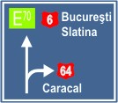 indicator rutier Presemnalizarea directiilor la o intersectie de drumuri din afara localitatilor